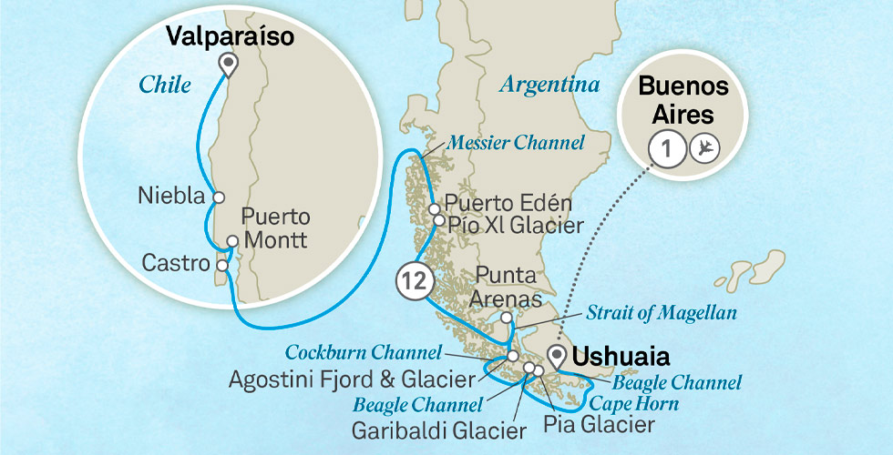 Chilean Fjords & The Glaciers of The Beagle Channel