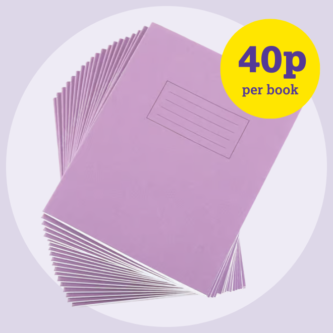 Purple Exercise Book, 229 x 178mm, 80 Pages
